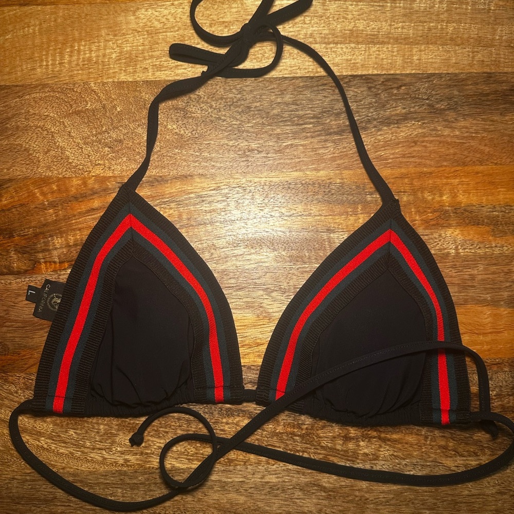 Stylish Black and Red Women's Bikini Top